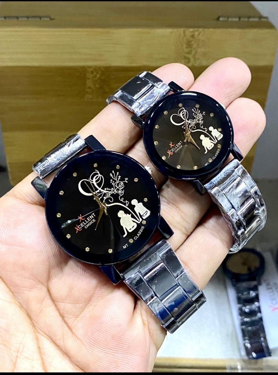Couple Luxury Fashion Stainless Steel Analog Wrist Watch - Without Box