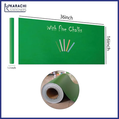 Greenboard Vinyl Sticker Chalkboard For Kids Greenboard Sticker For Wall Green Matte Adhesive Chalkboard Contact Paper Vinyl Wall Decal Poster Alternative With 5pcs Bonus Chalks Peel &amp; Stick