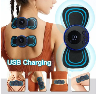EMS Electronic Pulse Massager for Muscle Stiffness Soreness and Stress Mini butterfly Massage Pad