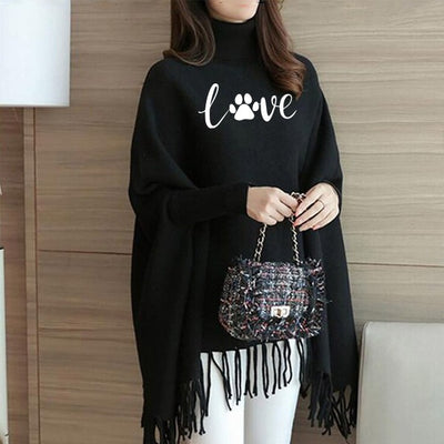 Black Printed Women Poncho ( Free Size)