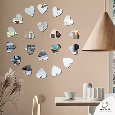 Acrylic Hearts Wall Stickers Each pack includes 18 pieces of heart packs.