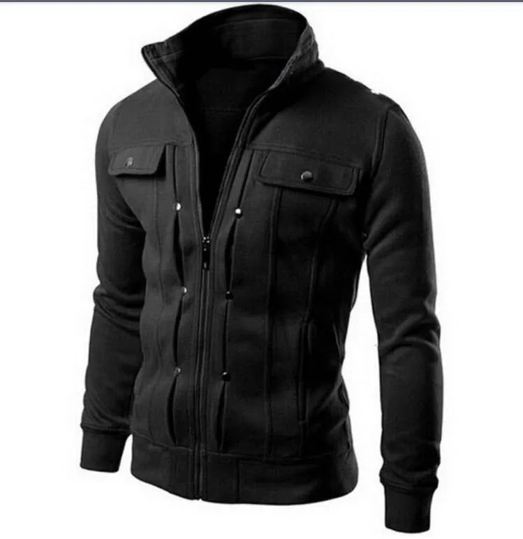 Black Pocket Style Jacket For Mens