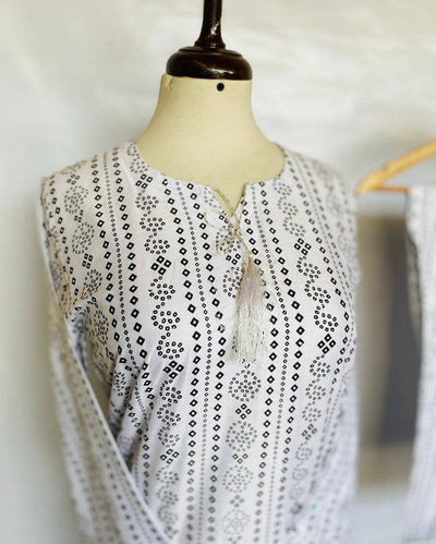 Chunri 2 Piece Suit Lilen Block Print